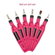 1 Набор 6 в 1 Профессиональная электрическая дрель для ногтей маникюрный набор машина для дизайна ногтей ручка для педикюра пилка маникюрная пилка набор инструментов для искусства