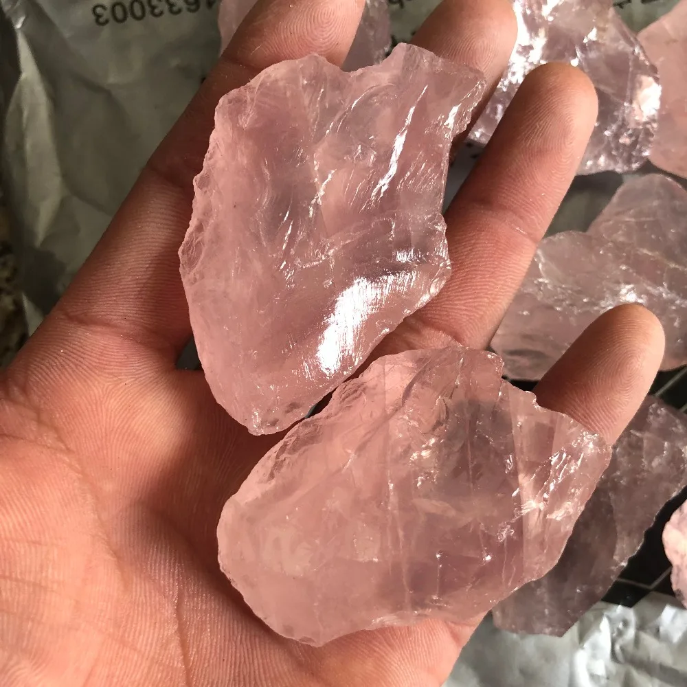Rose natural quartz crystal rose gem treatment
