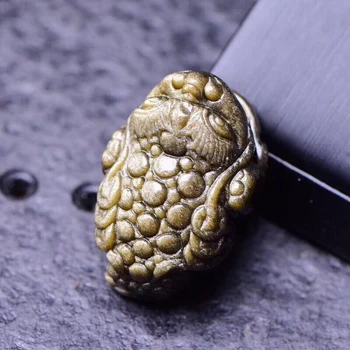 

Black Gold Natural Obsidian Stone Gold Toad Pendants for Men and Women Energy Stone Pendant Necklace Jewelry JoursNeige