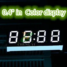 Белый 0,4 дюйма общий анод 7-сегментный 4 цифры Супер 0," 0.4in Часы светодиодный Дисплей времени 12 шпилек для" сделай сам"
