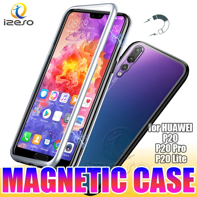 Роскошный Магнитный чехол для телефона Huawei P20 Pro Lite Honor 10 металлические бамперы
