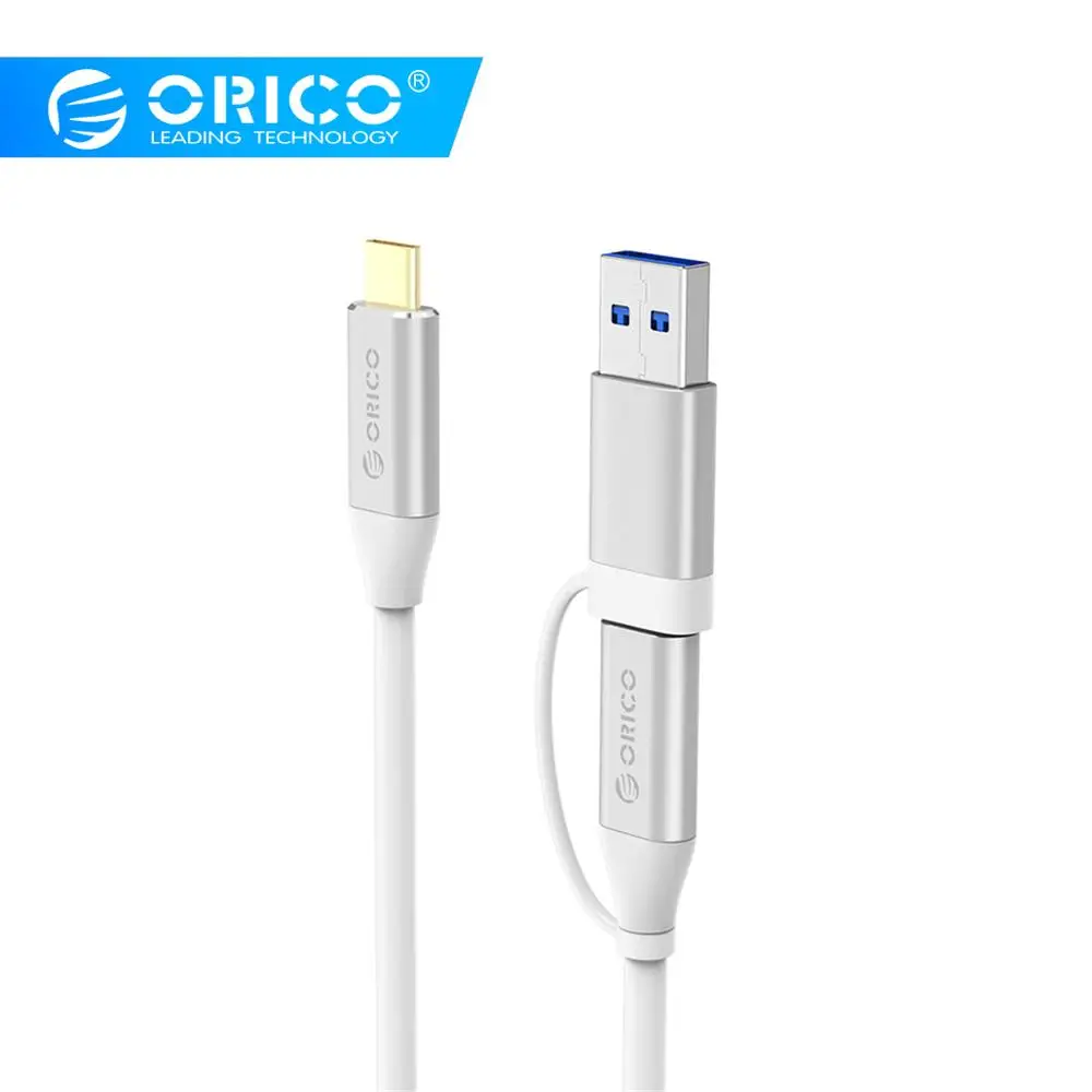 

ORICO Type-C to C&A Dual-Plug Cable 2 in 1 interface USB3.0 High Speed Transmission 5A 10Gpbs Charging Cable For Phone