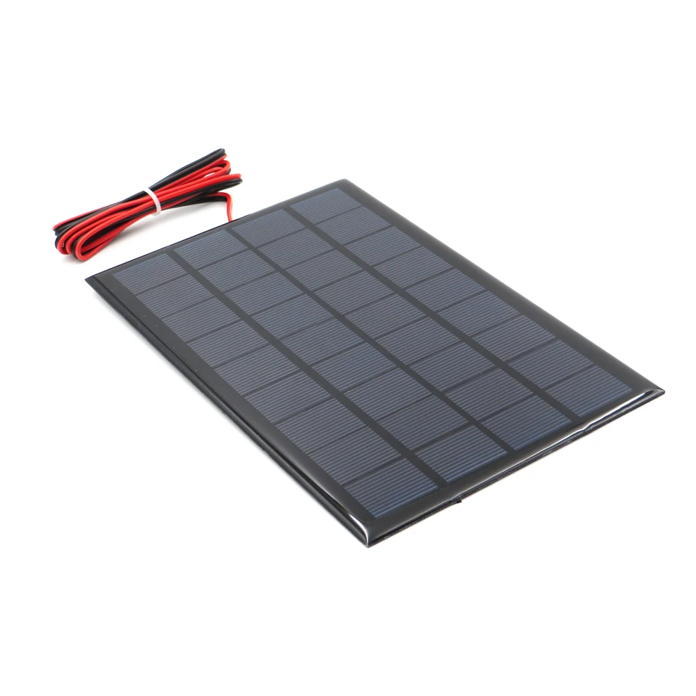 

Polycrystalline Solar Panel 9V 3W + 100cm extend cable DIY Battery Charger Module Mini Solar Cell wire toy