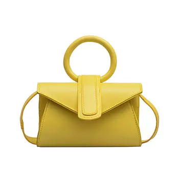 

2019 new women's handbag PU leather solid color small fresh shoulder bag simple fashion Messenger bag