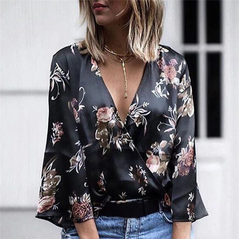 silk deep v blouse