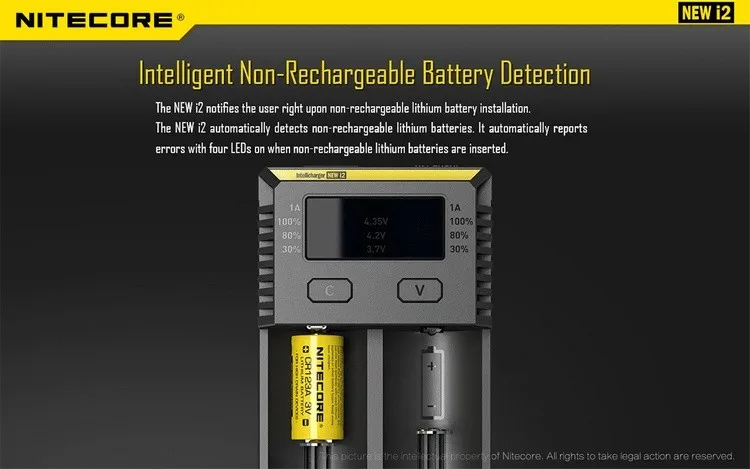 NITECORE I2 зарядное устройство+ NITECORE 18650 3500mAh NL1835 литий-ионная аккумуляторная батарея