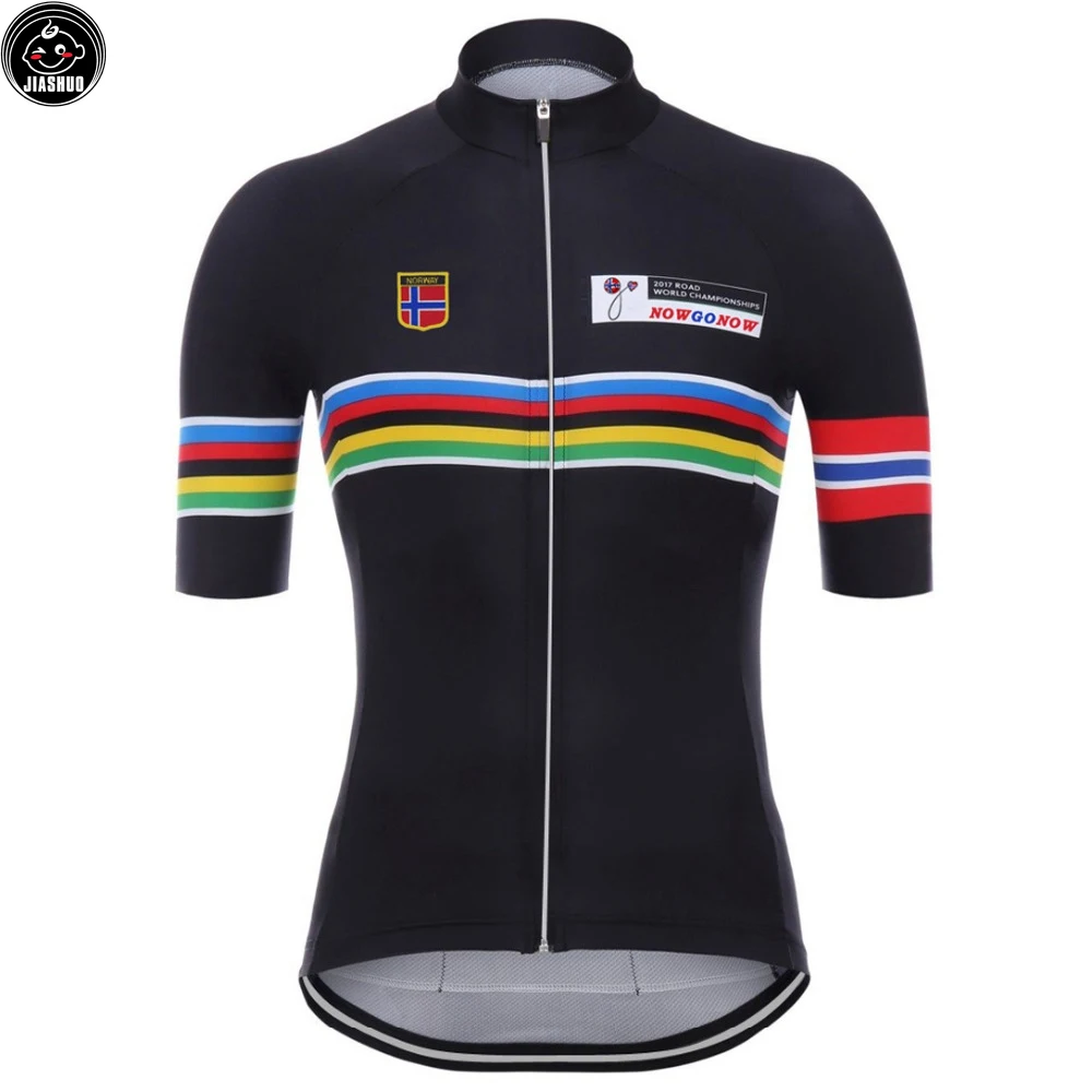 

GO NEW 2017 NORWAY Black Colors Lines pro Bike Team Cycling Jersey Breathable Customized Jiashuo