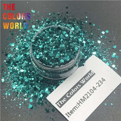 HM2104-234 200g TCT-278 шестиугольная форма металлический обычный цвет ногти блеск для ногтей украшение для лица блеск для тела макияж фестиваль ручная работа - Цвет: HM2104-234 200g