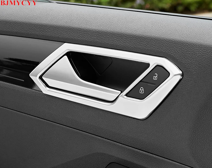 

BJMYCYY Car-stylingStainless steel inner door bowl handle frame decorative sequins For Volkswagen T-ROC 2018 Accessories