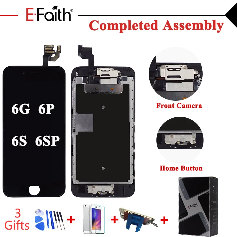 Efaith Полный ЖК дисплей для iPhone 6 6s или plus 5 сенсорный экран полная сборка и