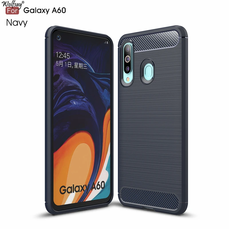Anti-knock Case For Samsung Galaxy A60 Case Soft TPU Brushed Case For Samsung A60 Coque Fundas for Samsung Galaxy A60 A606F/DS