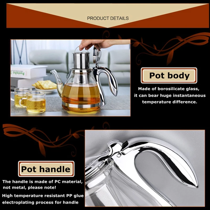 Ceny Duża pojemność dzbanek na herbatę elegancka filiżanka szklany zestaw do herbaty szklany imbryk
