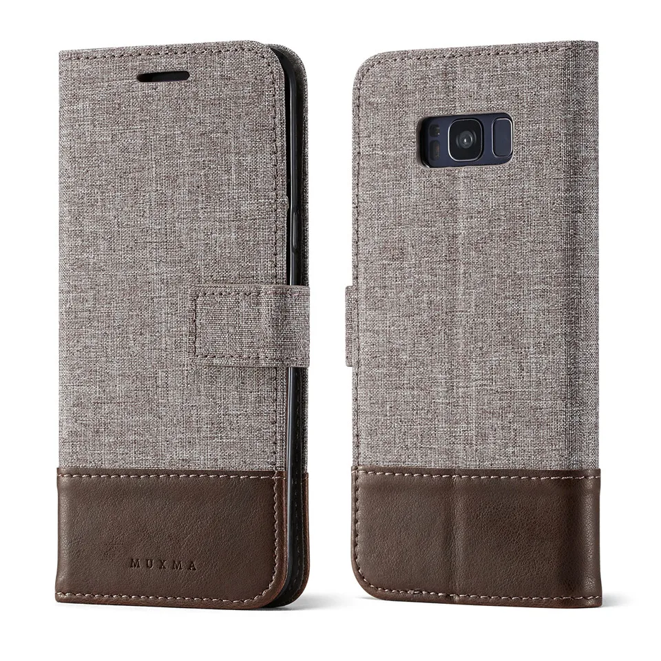 Denim кожаный чехол для samsung Galaxy S8 S9 плюс Примечание 8 A3 A5 A7 2017 S7 край крышки бумажник