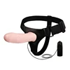 Hollow Vibrating Strap on Dildo for Men Multi-speed Strapons Dildo Vibrator Male Strap on Penis Enlarger Extender Sex Products 1