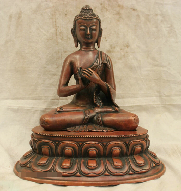 

Chinese Tibet Tibetan Buddhism Temple Bronze Statue Sakyamuni Buddha Sculpture