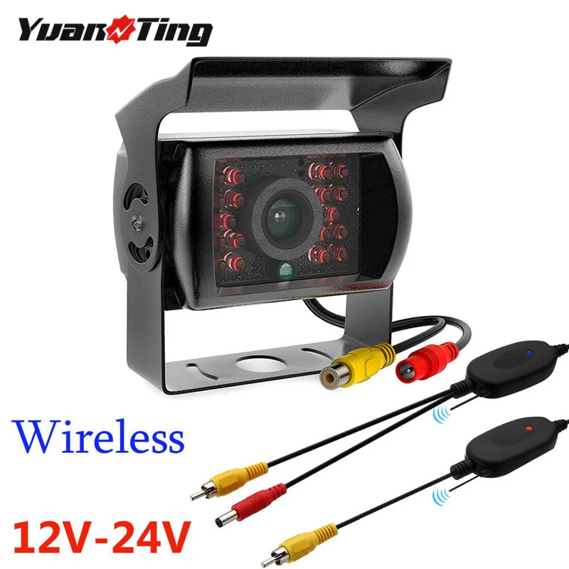 

YuanTing Wireless 12-24V Transmitter Receiver Heavy Duty 18 LED IR Night Vision Waterproof Rear View Backup Camera For RV Truck