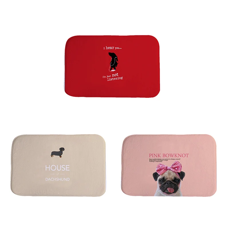 

Simple Style Solid Color Carpet Super Soft Coral Fleece Rectangular Dachshund Pink Skateboard Grievance Anti-slip Carpets Mat