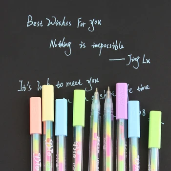 

1 PC 0.8mm 6 colors Ink Color Photo Album Gel Pen Stationery Office Learning Cute Pen Unisex Pen Wedding Pen Gift for Kids