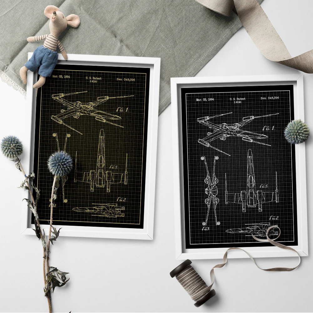 

Star Wars X Wing Design Invention Canvas Art Movie Posters Prints Wall Art Canvas Painting Sticker for Home Decoration No Frame