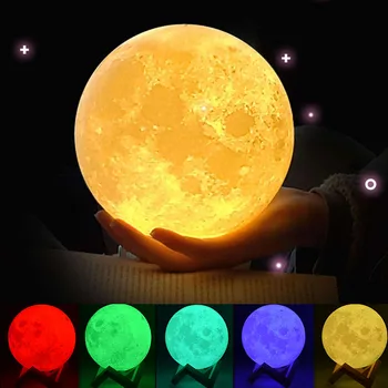 

New Dropshipping 3D Print Moon Lamp Colorful Change Touch Moon Light USB Led Night Light Home Decoration Creative Gift