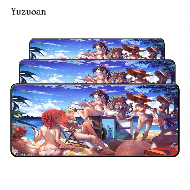Yuzuoan 80x40 см XXL японский аниме Большой Оверлок игровой коврик для мыши милый вашей