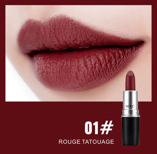 MRC крем для макияжа, матовая губная помада с высоким содержанием пигментов, 24 цвета, бархатная стойкая губная помада на весь день, для девочек - Цвет: Rouge Lipstick