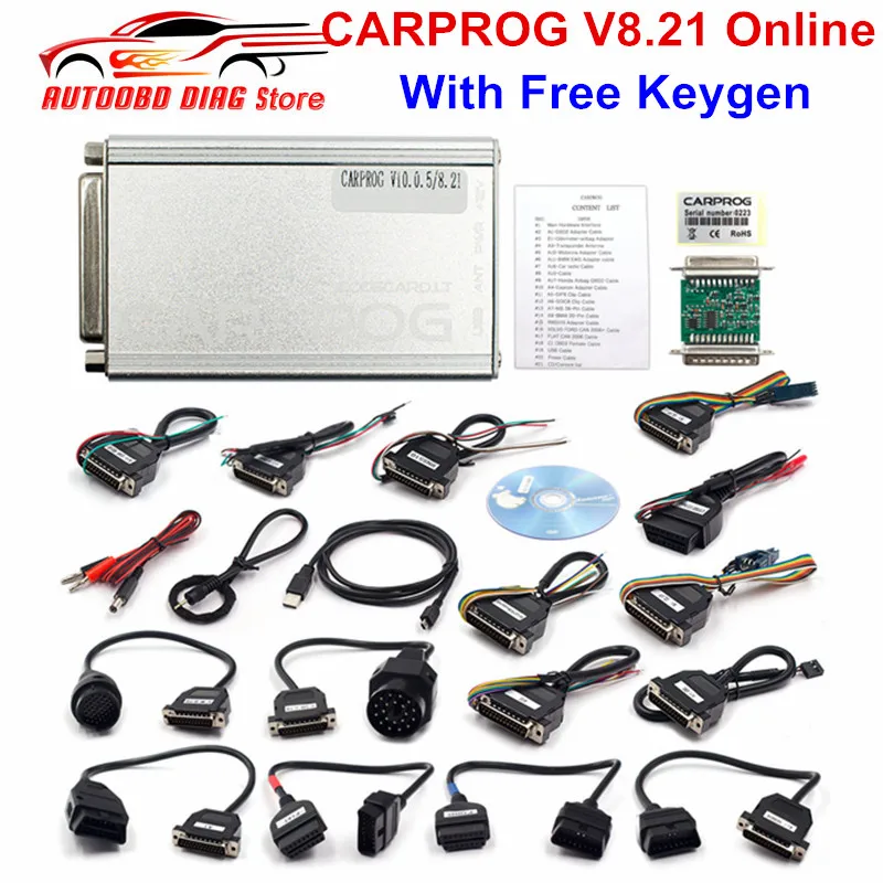 

CARPROG V8.21 Online Full Adapters Car Prog 8.21 Programmer With Free Keygen For Airbag/Radio/Dash/IMMO/ECU Auto Repair Tool