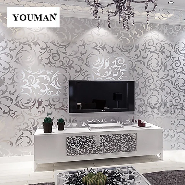 Wallpapers Youman Leaves Pattern Luxury Grey Textured Modern Gray Wallpapers Youman Leaves Pattern Luxury Grey Textured Modern Gray Vinyl Rolls Living Room Bedroom Background
