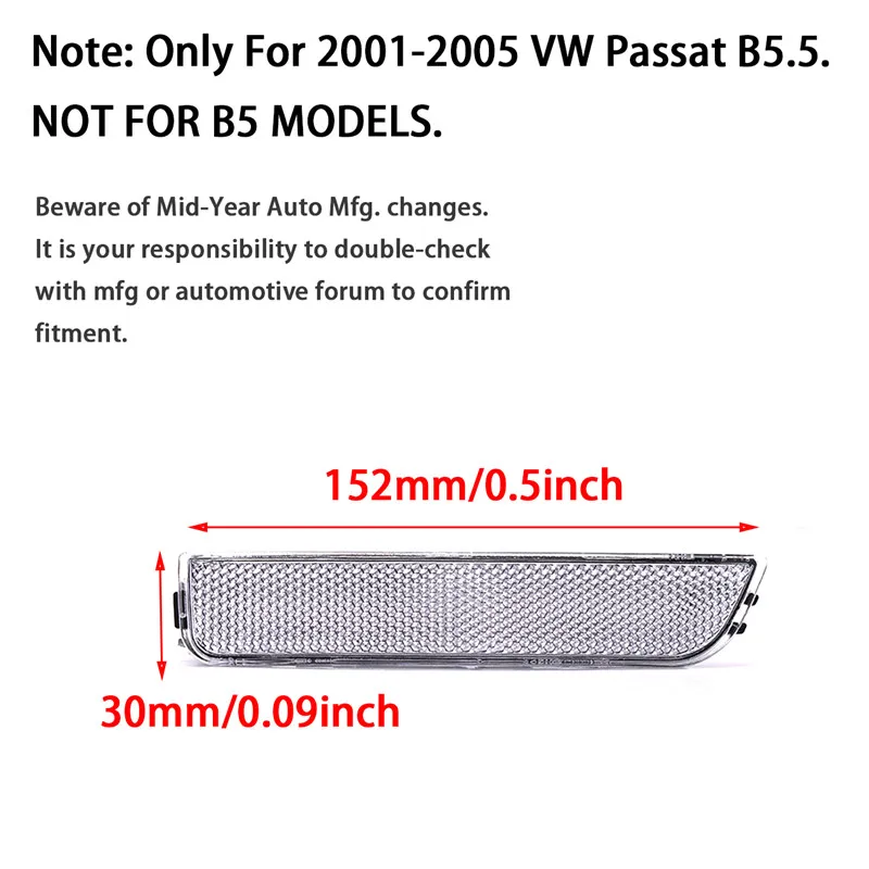 Front Rear Fender Yellow Bumper Lights Side Markers Lamps For Volkswagen VW Passat B5.5 2001-2005 Turn Signal Indicators Blinker Light (63)