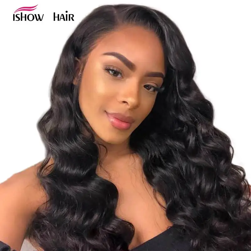 

Ishow Loose Wave Wig 13X4 Lace Front Human Hair Wigs For Black Women Pre Plucked Brazilian Lace Front Wig Remy Humain Hair Wig