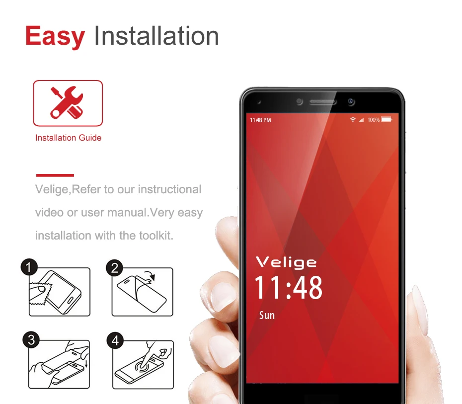 Velige 9H Full Cover Tempered Glass for Huawei Honor 6X Honor6X 6 X Screen Protector Real 2.5D Toughened Safety Glass Film (2)