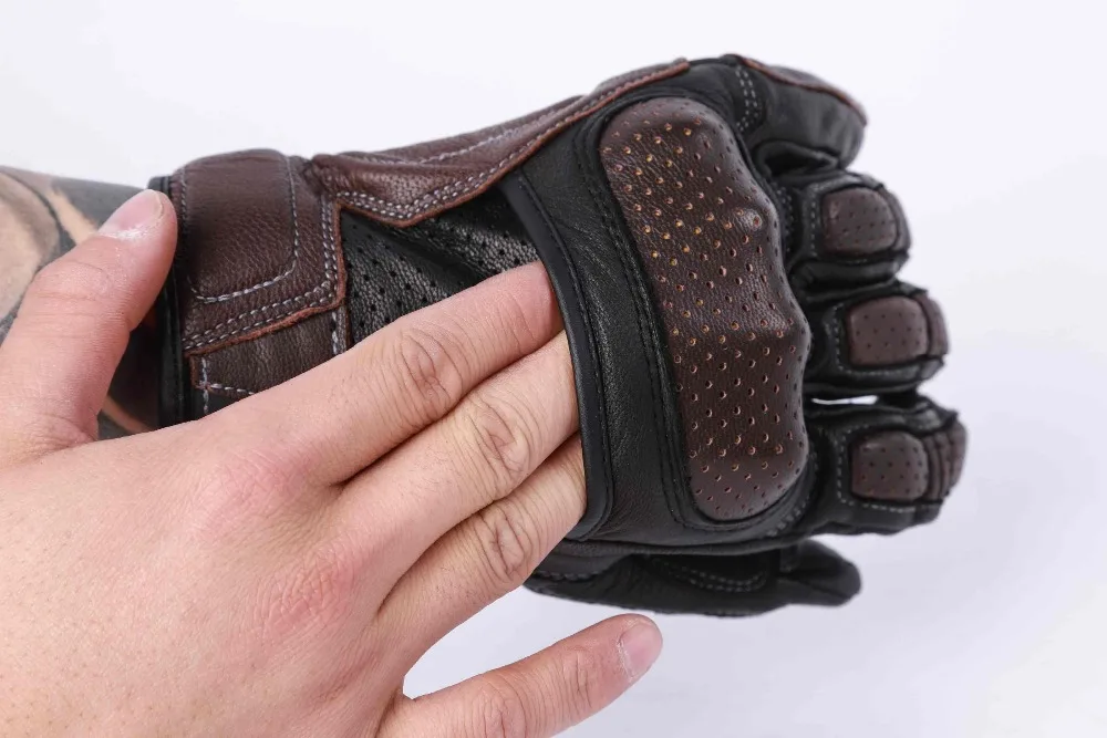 show original title Details about   Leather Classic Motorcycle Gloves Car Bus Driving Cycling Half Finger