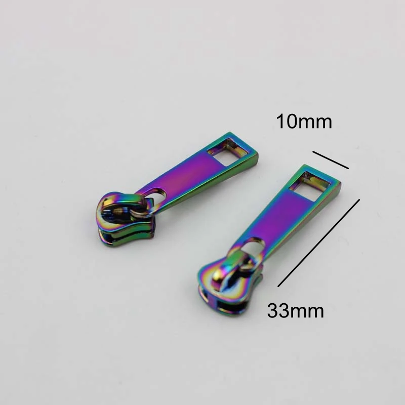 Iridescente plástico zippers para DIY bolsas de couro, roupas de costura