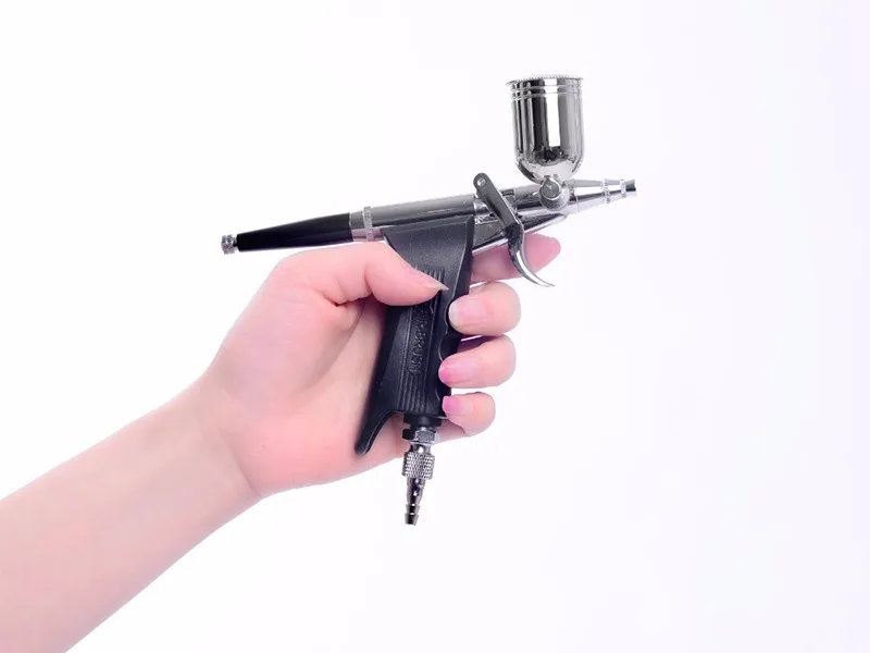 Pistola de ar Kit para Pintura Pinkiou Dupla Ação Agulha Airbrush Carros Bicicleta Tatuagens Aerográfico Tatuagem Máquina 0.3mm 12 Cheap Pintura de corpo