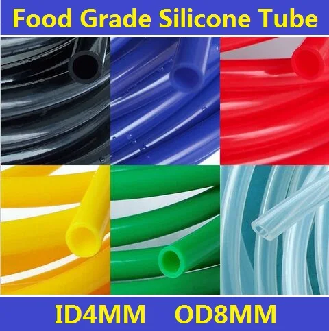 

4x8mm Food Grade Imported Silicone Tube Hose Pipe ID4mm OD8mm New High Quality Free Shipping - 3Meters