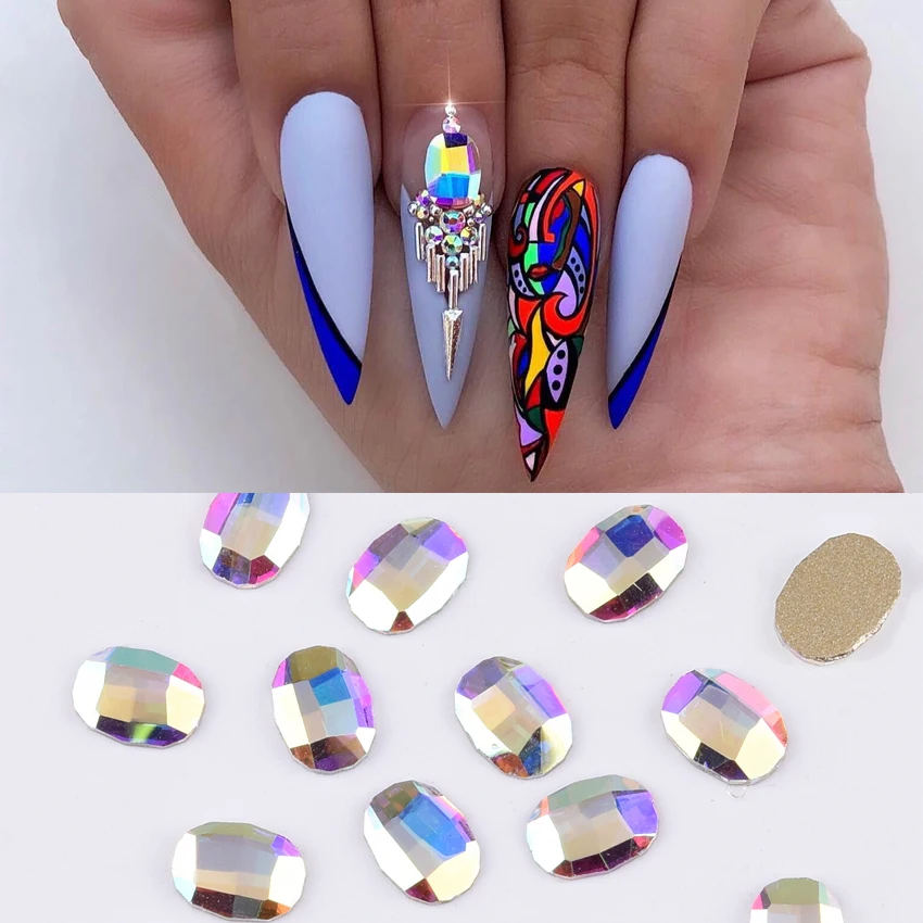 

10pcs Graphic Flatback nail crystals ab Rhinestones for nails art decoration strass ongle dekor charms new arrive TBL56
