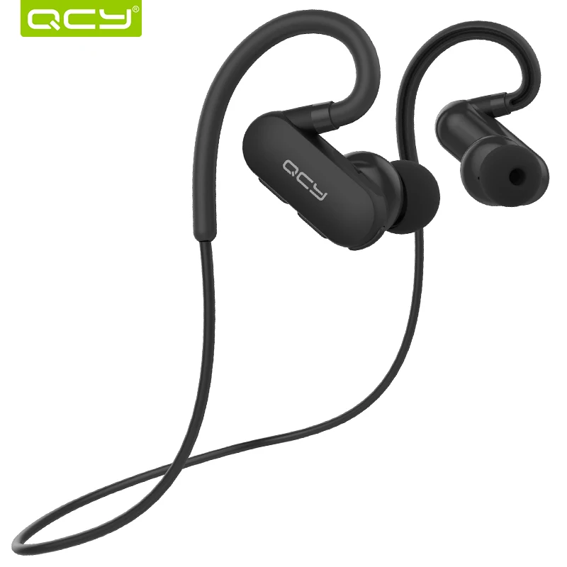 QCY QY31 Bluetooth 4,1 наушники, беспроводные наушники IPX4, Спортивная гарнитура с защитой от пота, стерео наушники с микрофоном - Цвет: Черный