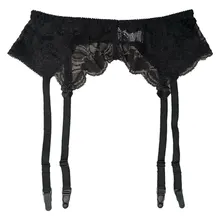 Solid Black Lace Satin Bowknot Garter Belt for Womnen Garters Female Fashion Suspender Belt for Stockings Sexy Lingerie GA1257