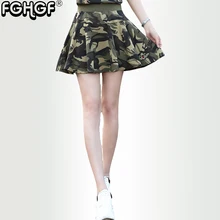 FGHGF брендовая летняя Военная стильная женская мини-облегающая камуфляжная повседневная юбка, плиссированная Женская камуфляжная юбка 4602