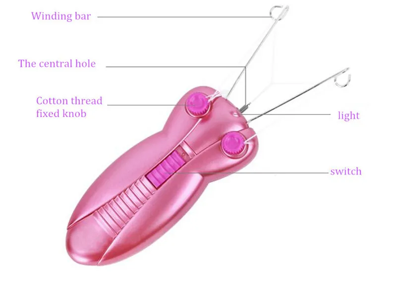 Здоровье Красота Уход 1 шт. Розовый Электрический Уход за лицом лица для удаления волос Defeatherer хлопок нить Эпилятор бритва для женщин