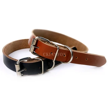 

100Pcs/Lot Fashion Pure Leather Pet Collars Pet Traction Leather Dog Collar For Small Dog Big Dog
