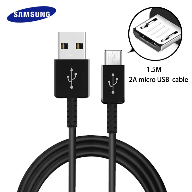 Кабель для быстрой зарядки samsung, 1,5 м, 2 А, Micro USB кабель, соединитель для конвертера, для смартфона, для зарядки автомобиля, Galaxy S6, S7 edge, note 4, 5