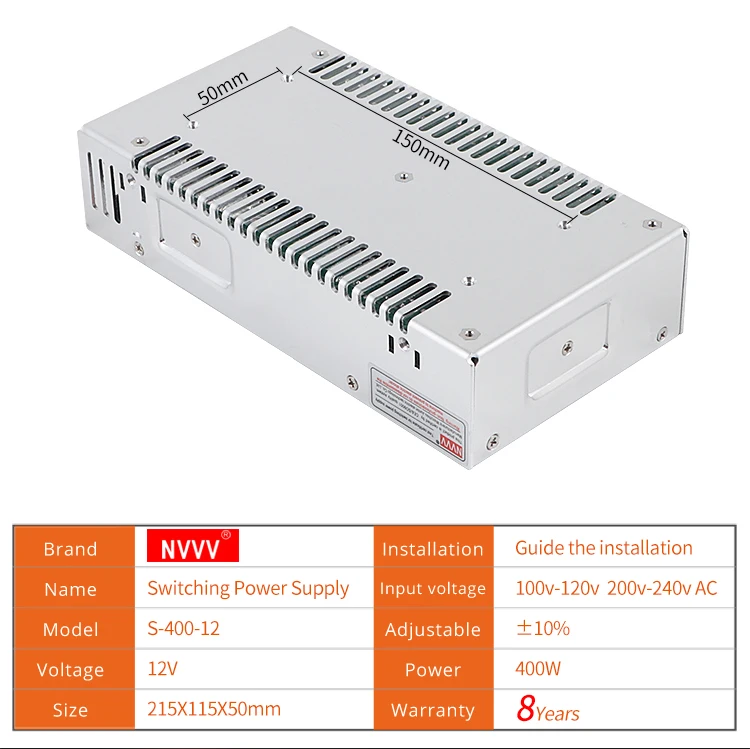 NVVV s-400w-12v33a импульсный источник питания Промышленная Автоматизация промышленное управление трансформатор освещения