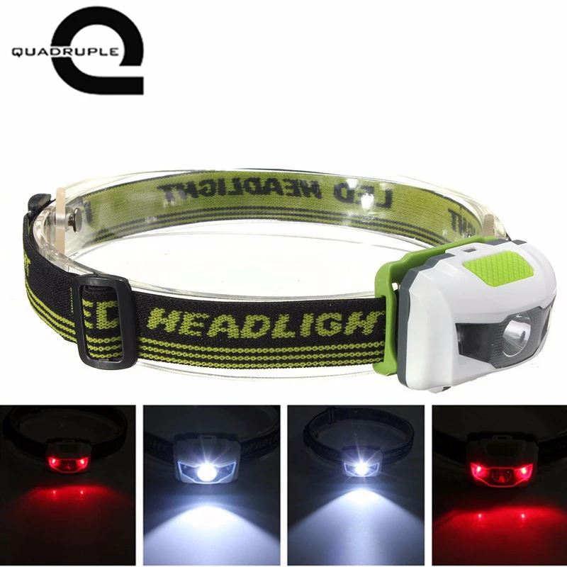 Quadurple 4 Modes Headlamp Waterproof LED Headlight