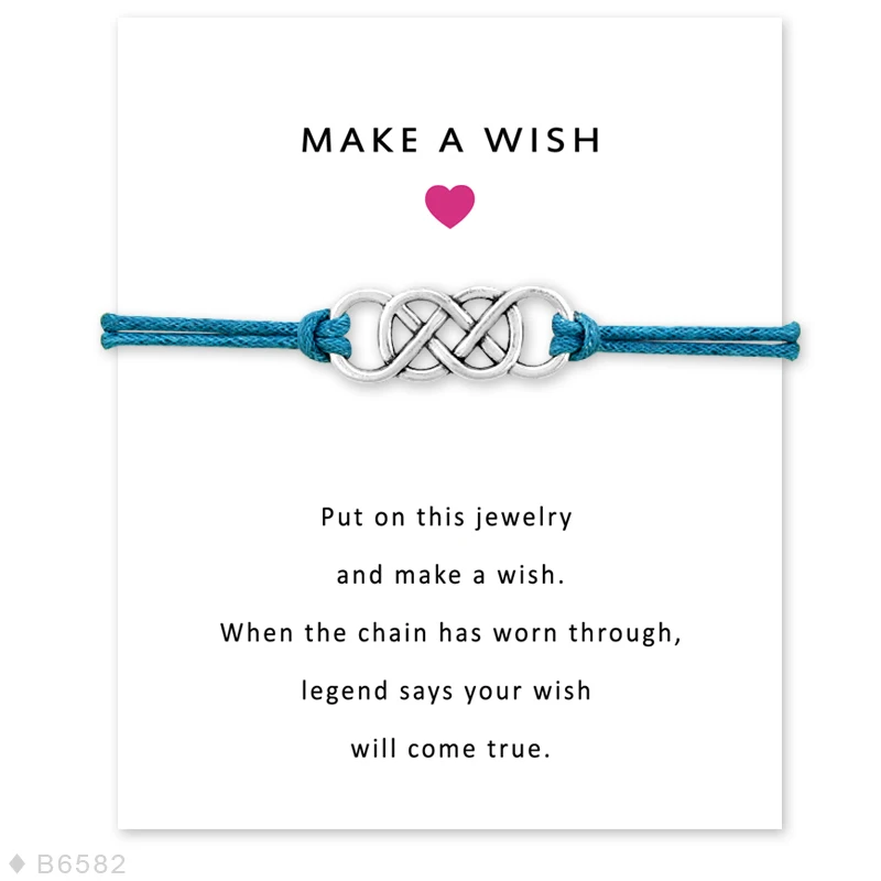 4 Color Make a Wish Bracelet Wax strin Rope Knot Bracelet Personality
