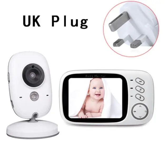 VB603 3,2 дюймов ЖК-монитор для младенца няня контроль температуры Колыбельная 2 способа Аудио ИК ночного видения безопасности температуры камеры - Цвет: CVB603-UK