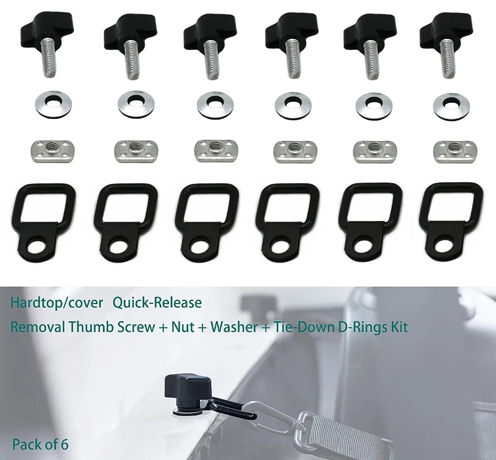 

Car Accessories For Jeep Wrangler YJ TJ JK JKU Sports Sahara Freedom Rubicon X & Unlimited Hardtop Removal Thumb Screw D-rings