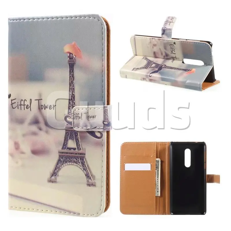 Eiffel Tower Leather Wallet Case for Xiaomi Redmi Note 4X