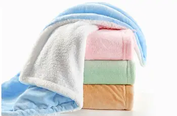 

80x100cm winter thicken double layer baby blanket warm throw kids small blanket