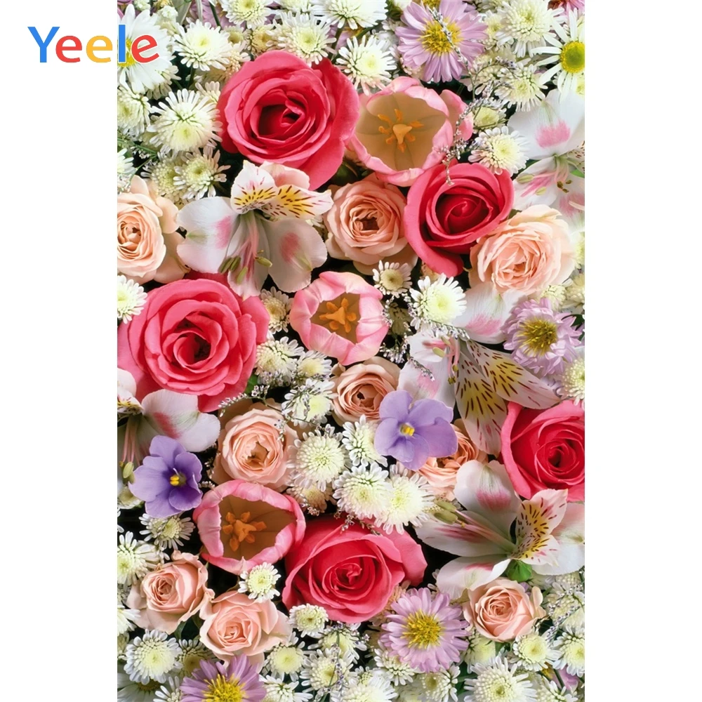 

Yeele Colorful Flowers Love Wedding Photography Backgrounds Romantic Photographic Backdrops For Photo Studio